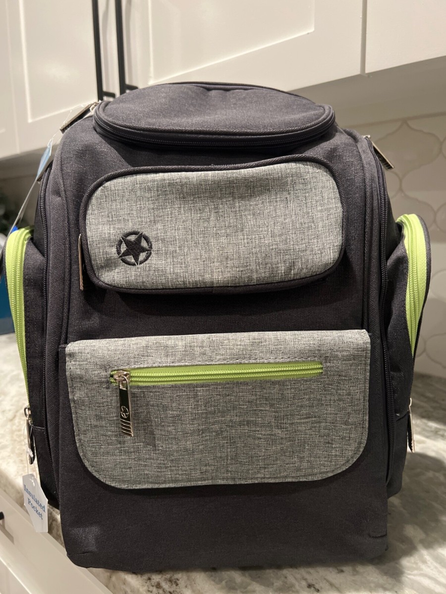 J is for Jeep Diaper Backpack J is for JEEP Backpack Diaper Bag Grey And Pink Used In Good  main image 4