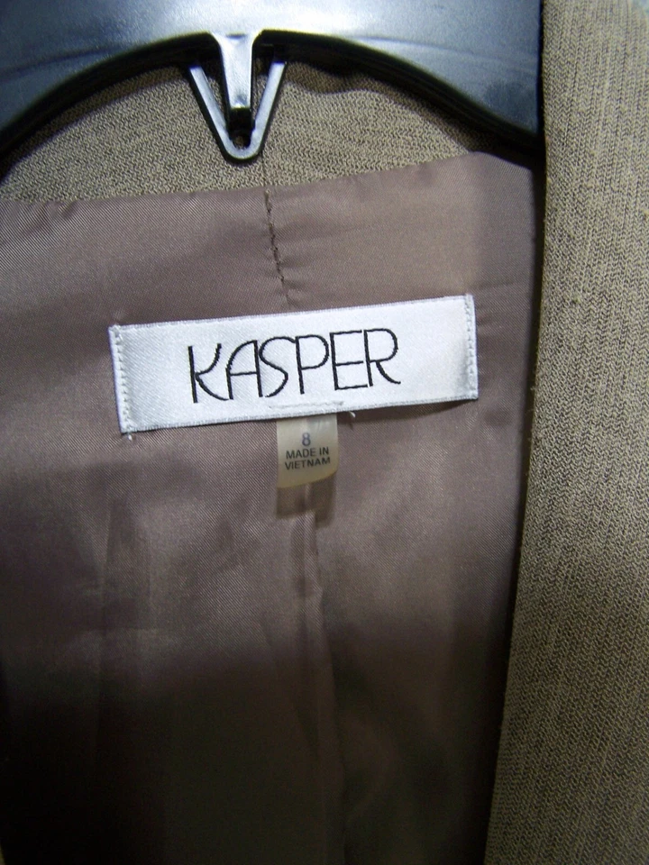 Chaqueta Kasper Mujer 8 Mediana Beige Manga 3/4 Clásica Diseñador Negocios Damas Foto 4 de 4