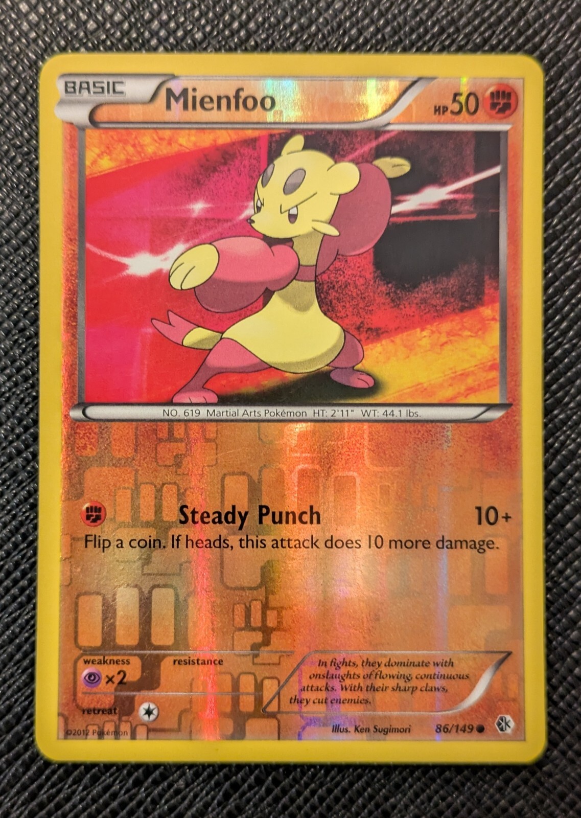 Pokémon Mienfoo Boundaries Crossed 86/149 Reverse Holo Common - LP