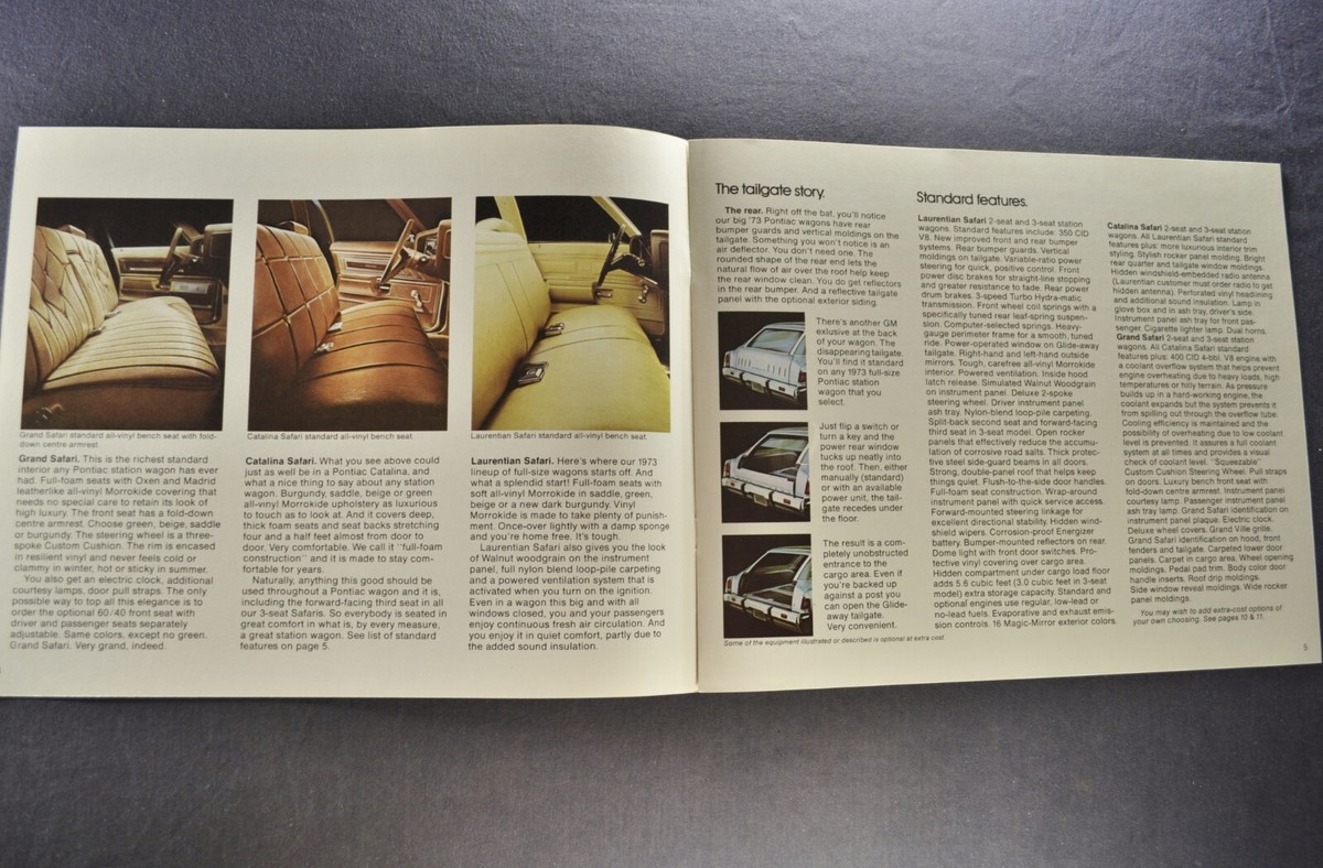 1973 Pontiac Safari Station Wagon Brochure Catalina LeMans