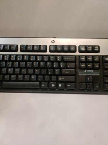 HP SK-2885 Black & Silver Desktop Keyboard Wired USB Plug 434821-007 701429-001 - Picture 3 of 7