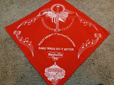 Vintage 1986 Nashville Tennessee Bandana Realty World 11th Annual Convention 80s
