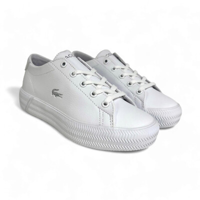 Lacoste Youth Kids Gripshot Leather 223 White Shoes Trainers Y46CUC001914X  UK