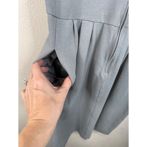 Emporio Armani Women Grey Sleeveless V-Neck Dress VTG Y2K 44 Italy - Picture 4 of 10