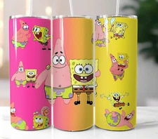 SpongeBob and Patrick Star Tumbler 20oz Stainless Steel Straw Insulated Cup Mug