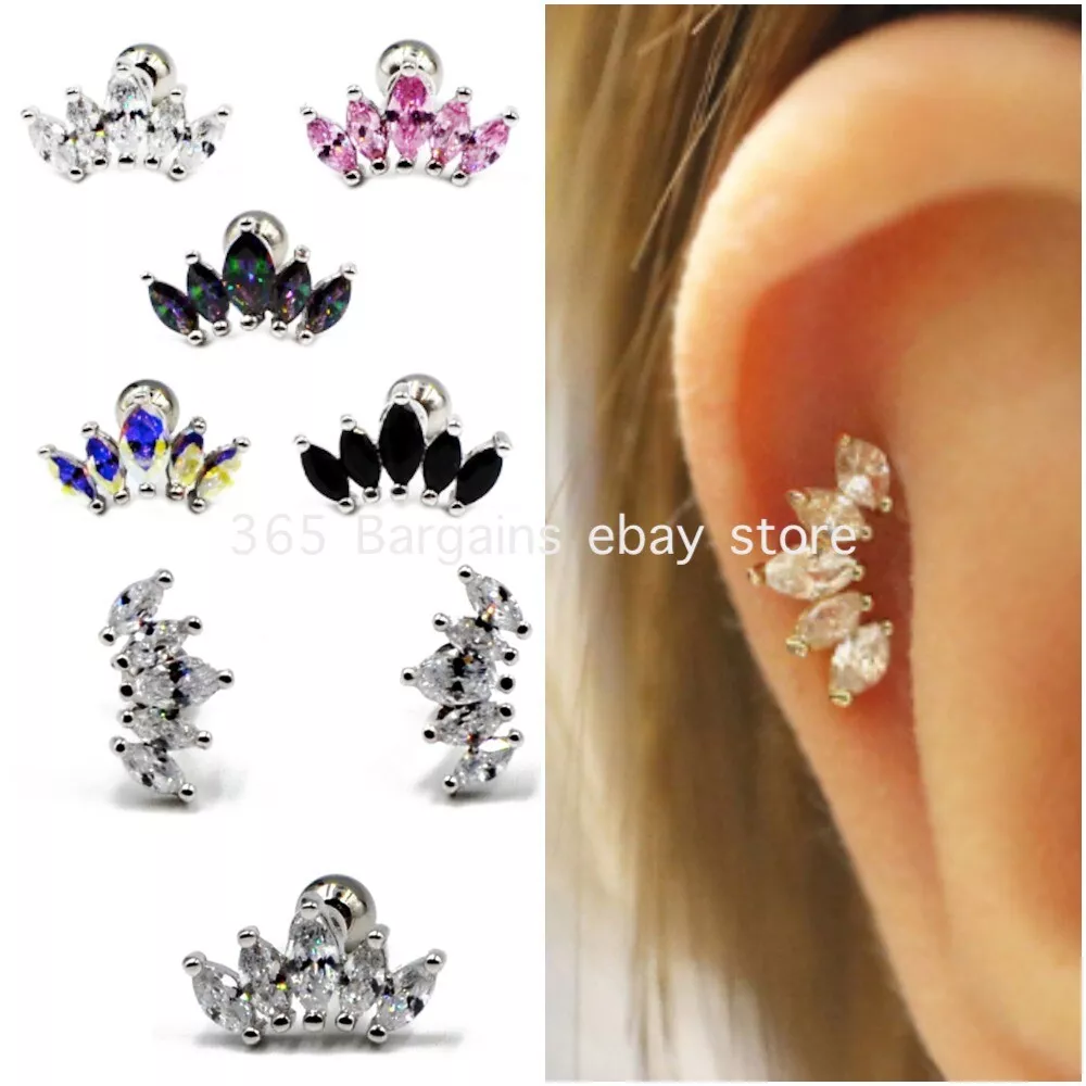Crown online tragus earring