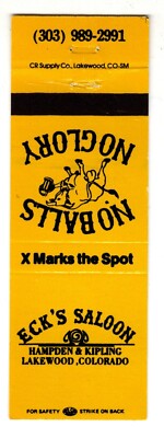 ECK'S SALOON matchbook matchcover - LAKEWOOD, COLORADO