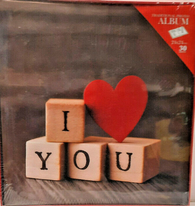 ALBUM FOTOGRAFICO TRADIZIONALE I LOVE cuore YOU 30 FOGLI 24X24 VALENTINE