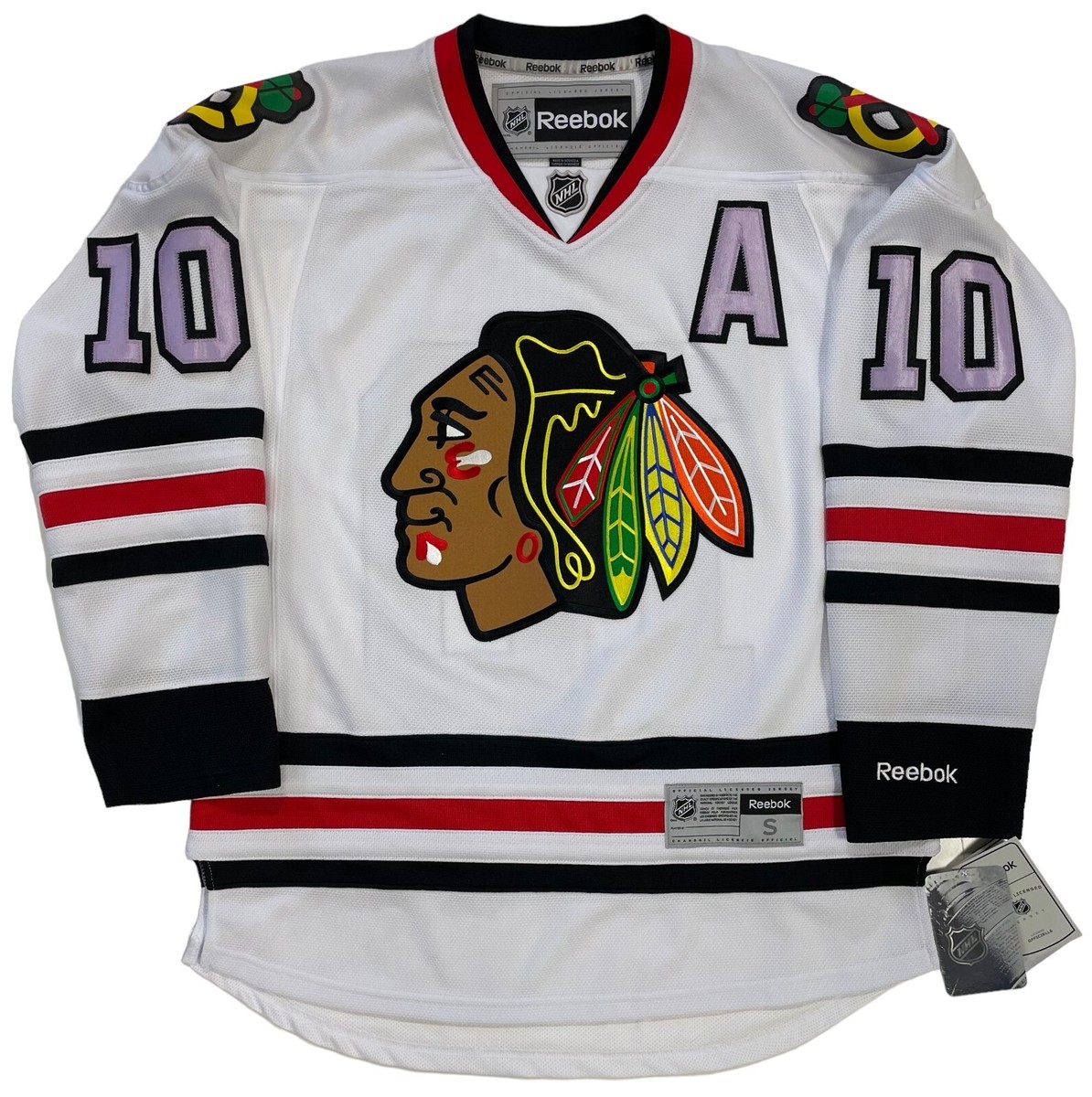 PATRICK SHARP CHICAGO BLACKHAWKS 2013 REEBOK HOCKEY FIGHTS CANCER JERSEY  SIZE S