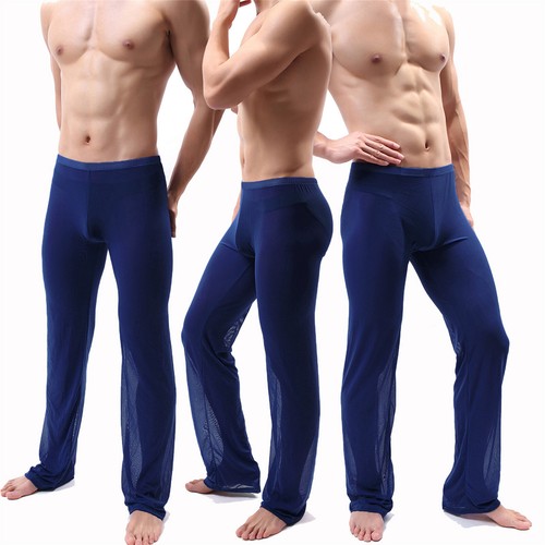 Mens Mesh See Through Pajama Pants Nightwear Sleepwear Bottoms Sexy Underwear - Picture 63 of 72