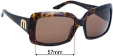SFx Replacement Sunglass Lenses Fits Miu Miu Smu16g - 57mm Wide