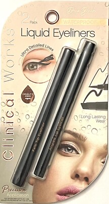 2 pack Liquid Eyeliners - Waterproof - Long Lasting Wear - Precision Application