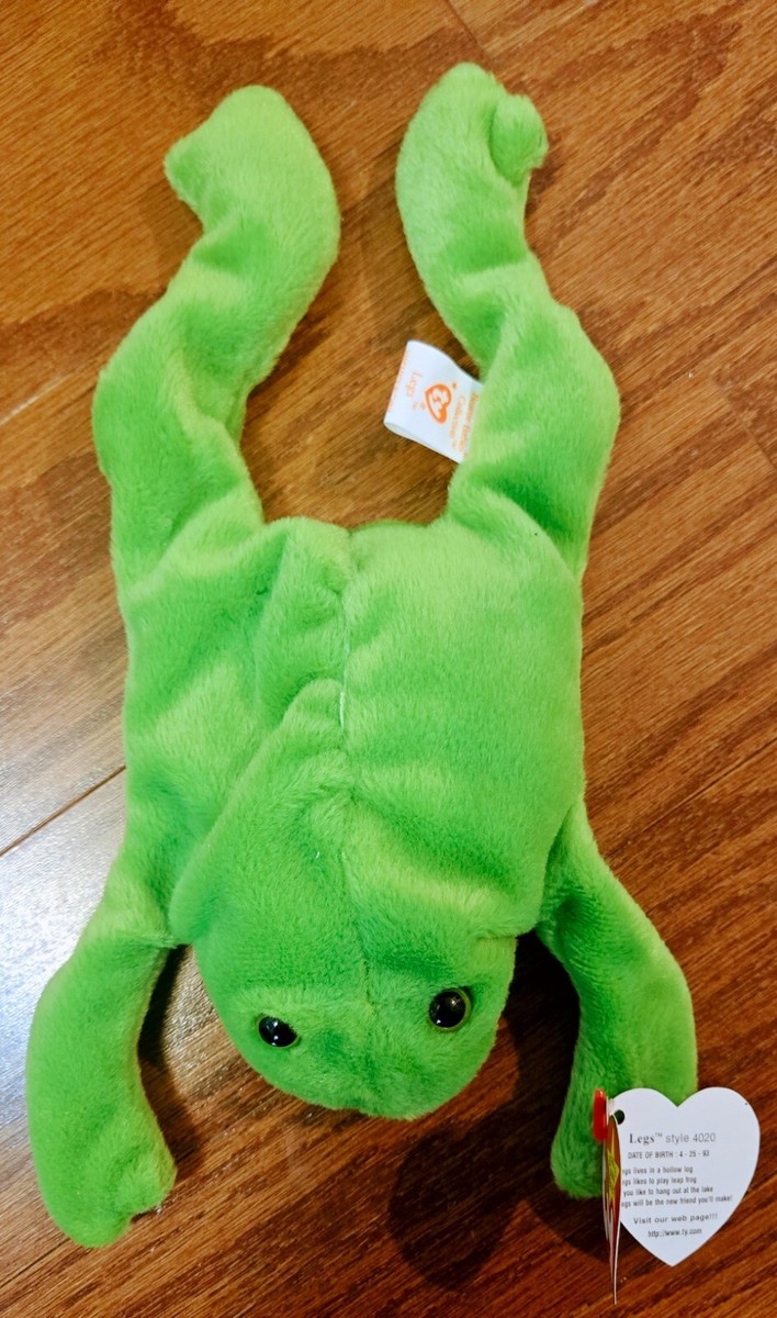 *RARE* 1993 Ty Beanie Baby Legs The Frog Style #4020