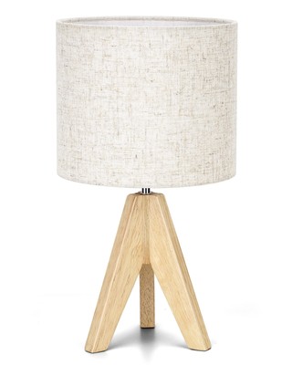 DEWENWILS Small Table Lamp, Boho Bedside Lamp with Linen