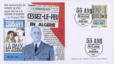 ALG8 : 1958 FRANCE - FDC 1er Jour d'émission “55 ans du Cessez-le-feu en Algérie