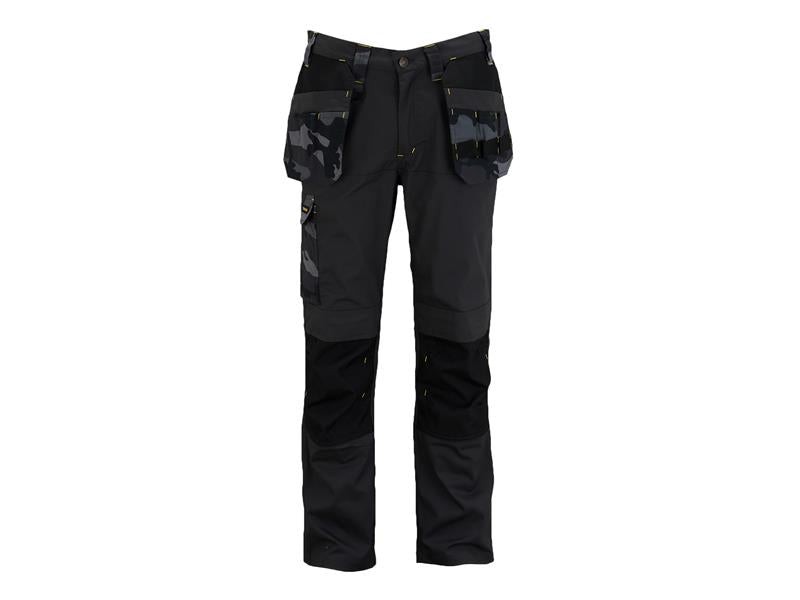 Stanley Dixon Slim Fit Trousers - Black Camouflage, Waist 38in