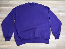 Vintage Jerzees Sweatshirt Mens XL Purple Blank Crewneck Made in USA 90s Fleece