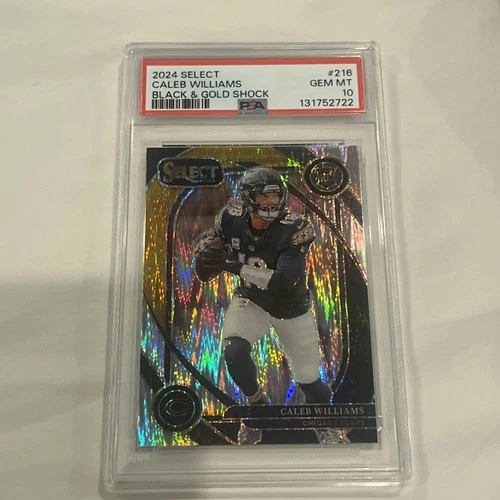 2024 Select  Caleb Williams Black & Gold Shock Prizm PSA 10 RC 216 Pop 6
