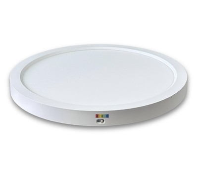 1-Light 13-In White LED Flush Ceiling Mount Light Round Panel With Night Light