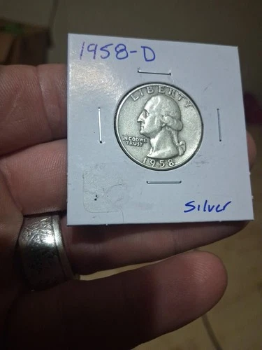 1958 D Washington Quarter Silver + FREE SHIPPING AND TRACKING  001