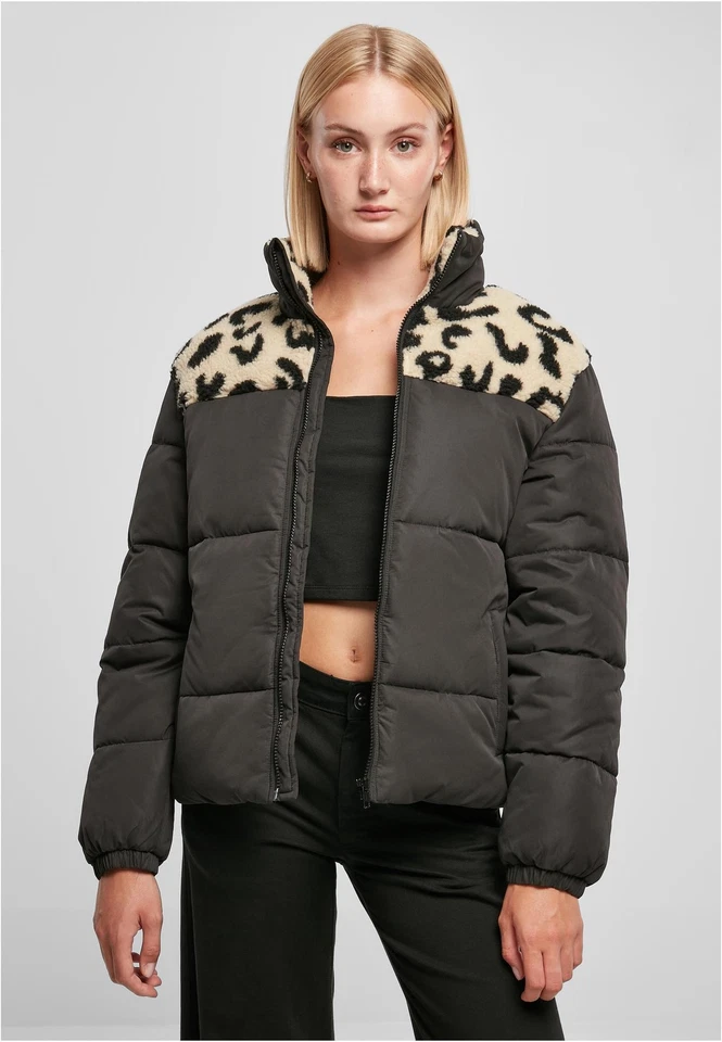 Ladies AOP Sherpa Mixed Puffer Jacket Damen Daunenjacke | Urban Classics - Bild 1 von 1
