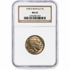 1938 D Buffalo Nickel NGC MS 65