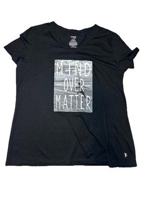 Danskin Mind Over Matter Black Active Graphic Tee Women s XL Athleisure Workout