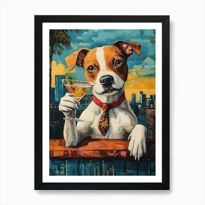 Whimsical Dogs 94 Kunstdruck gerahmt Wandbild Poster Leinwanddruck Bild