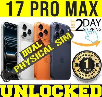 APPLE IPHONE 17 PRO MAX 256GB 512GB 1TB (UNLOCKED)  DUAL PHYSICAL SIM   SEALED 