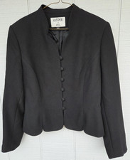 Kasper ASL Blazer Women Size 10 Black Loop Buttons Lined