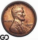 1927-S Lincoln Cent Wheat Penny, Choice BU+ Red-Brown, Better Date
