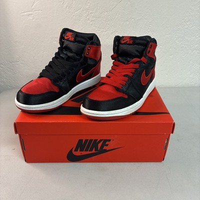 Women's Air Jordan 1 Retro High OG Red/black Satin FD4810-061 Size 5