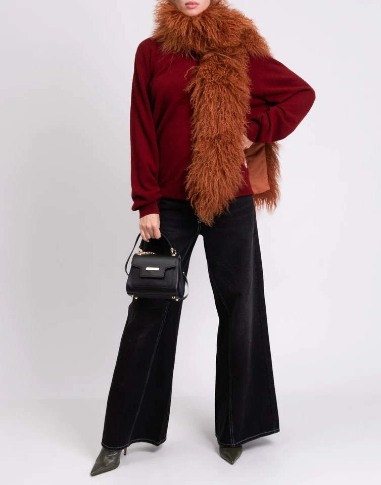 RRP€340 LES COPAINS 100% Cashmere Jumper Size XL Thin Knit Ribbed Edges V-Neck - Image 3 of 4