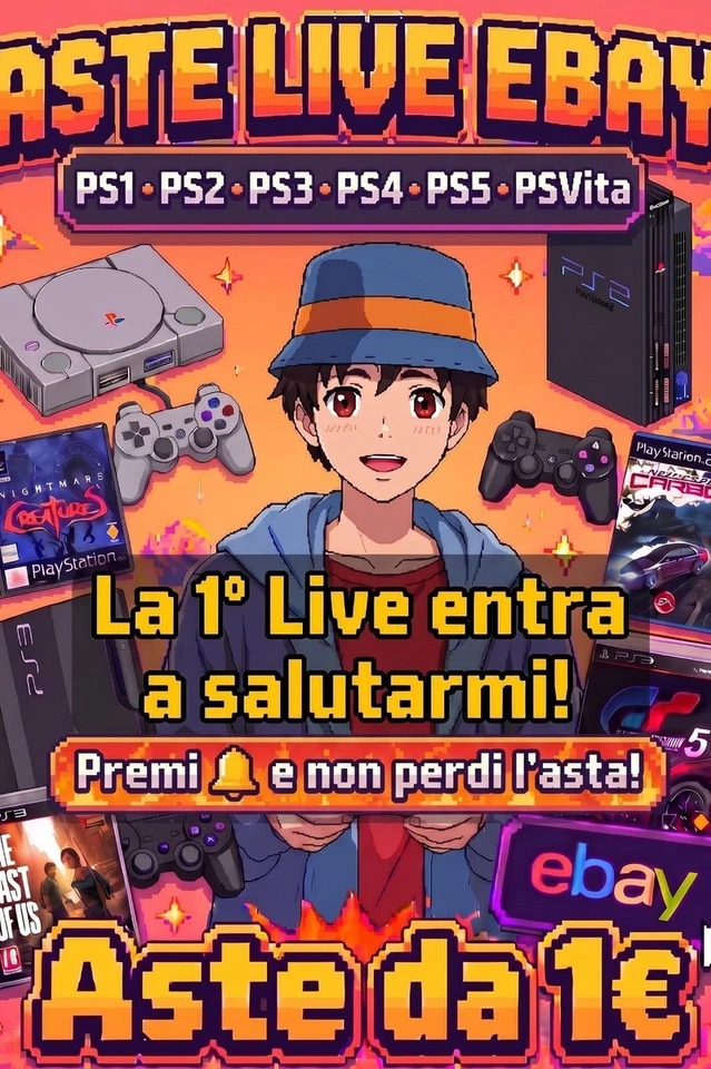 LA MIA PRIMA LIVE | PlayStation da PS1 a PS5 | Aste a partire da 1€