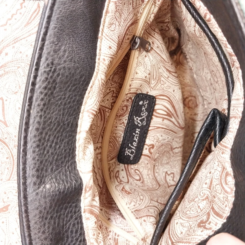 Bolso Bandolera Bolso de Hombro Blazin' Roxx Southwest Negro y Azul Oculto Foto 4 de 4