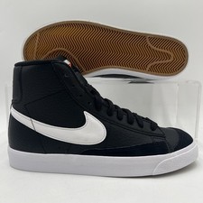 Kids Size 6Y Nike Blazer Mid '77 Black Leather White Sneakers DA4086 002
