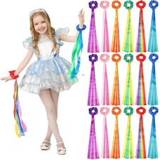 18 Pcs Rainbow Dance Ribbons Hand Held Rhythm Gymnastics Dance Ribbons for Ki...