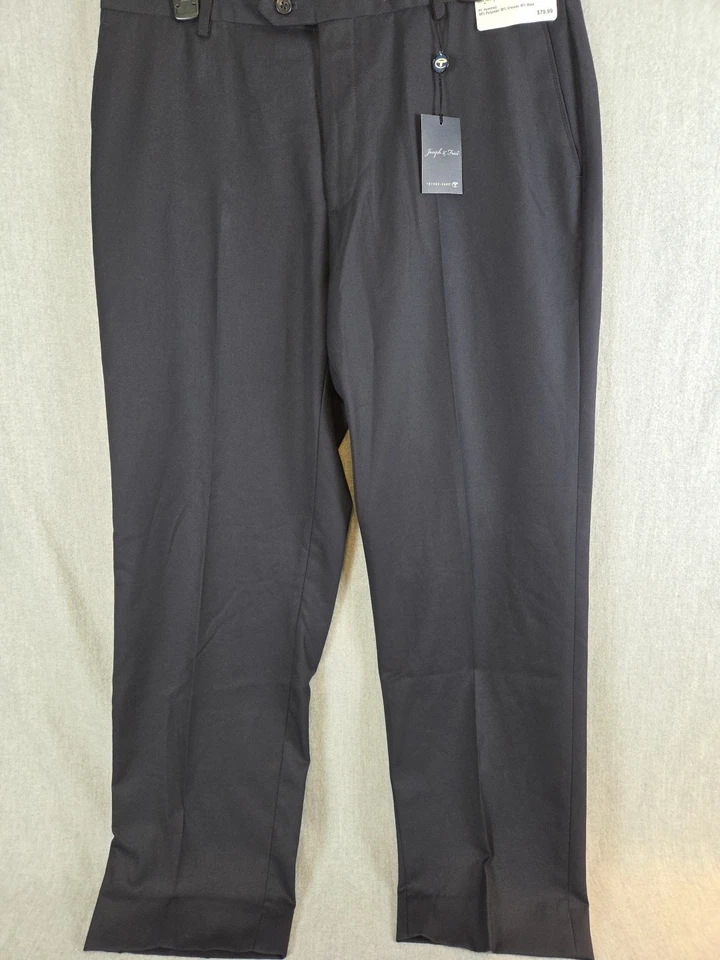 Pantalones de vestir Joseph & Feiss para hombre 36x30 mezcla de lana azul marino carrera oficina NUEVO Foto 2 de 4