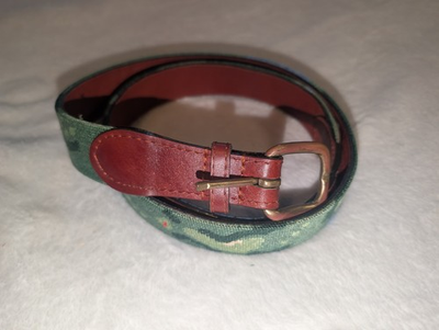 #ad SMATHERS amp; BRANSON FRONT NINE GOLF COURSE NEEDLEPOINT BELT MEN#x27;S SIZE 38 Rare $82.49