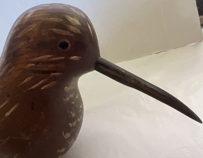 Vintage Ken Hopkins Hand Carved Wood Sandpiper- 1990