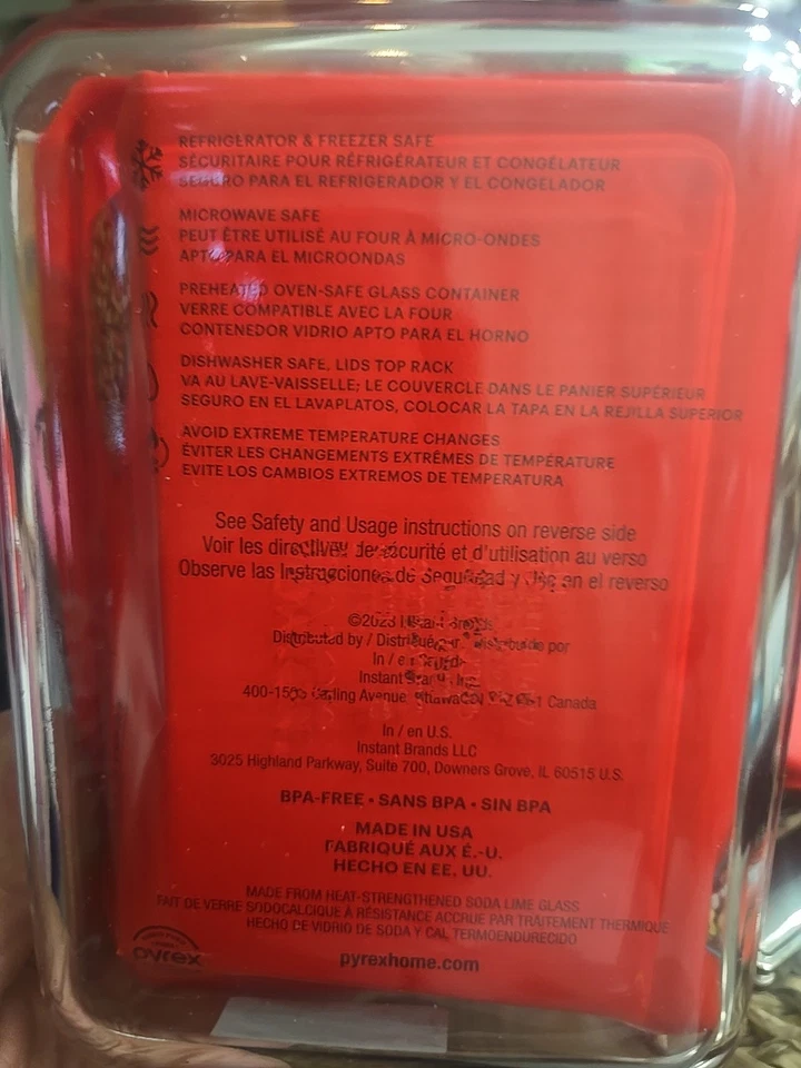 Pyrex 7210 H Rectangular 3 cups Baking Storage Red Lids Made In USA - Image 3 of 4