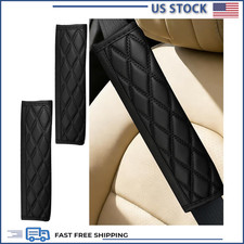 2PCS Car Seat Belt Cover, Leather Breathable Universal SUV Van Sedan Color: Blac