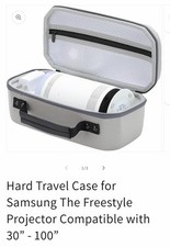 Gray Hard Travel Case for Samsung The Freestyle Projector, Portable Zipper Bag