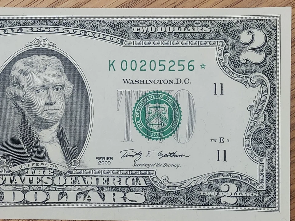 2009 $2 "STAR NOTE" DALLAS DISTRICT UNC/GEM K00205256* 512K RUN 1 OF 3 CONS SER - Image 4 of 4