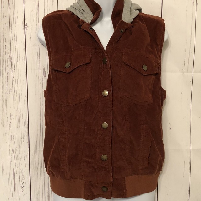 Forever 21 Women’s Brown Corduroy Hooded Vest “Sz Medium” eBay