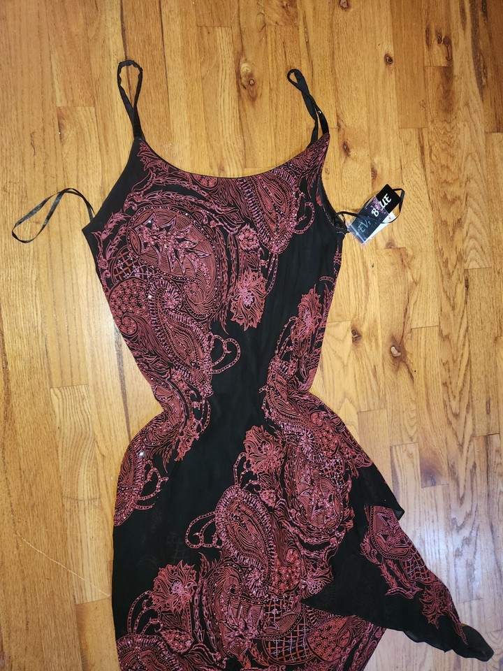 90s Y2k Beaded Fairy Flapper Bias Cut Slinky Beaded Dress 18 XL To Xxl