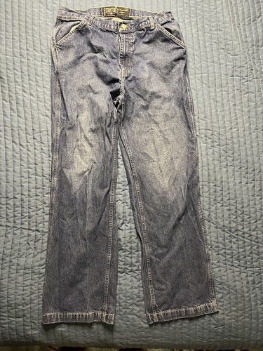Structure Wide Leg Worker Straight Leg Denim Jeans Men’s Size 33x32 Blue - Picture 2 of 14