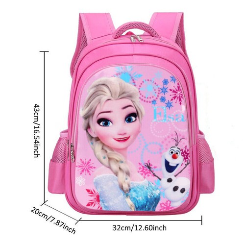 Frozen Elsa Cartoon School Bag Kids Girls Bookbag Backpack Rucksack Casual Bag - Picture 3 of 13