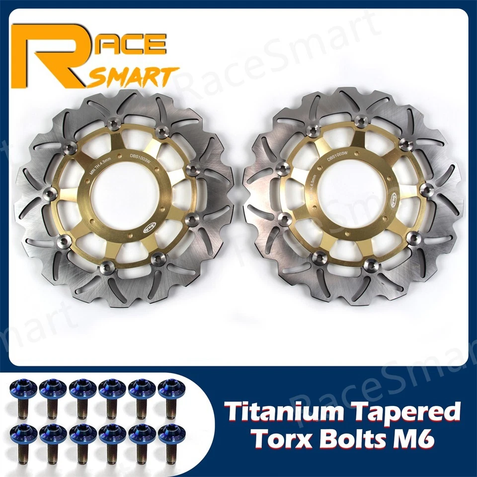 Rotores de freno delanteros traseros + pernos de montaje para Honda CB900F 919 Hornet 2002-2006 Foto 3 de 4