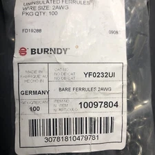 BURNDY YF0232UI Uninsulated Ferrules 10097804 Lot Of 90+ NEW